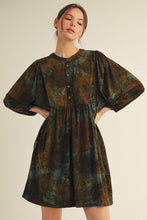 Load image into Gallery viewer, Jodifl Floral Velvet Jacquard Dress in Olive
