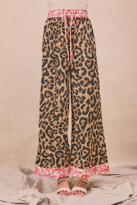 BiBi Lightweight Leopard Pant With Contrasting Print Details in