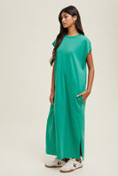 Wishlist OVERSIZED Knit Cotton Maxi Dress in Pistachio