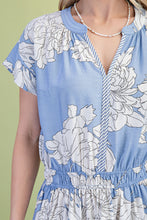 Load image into Gallery viewer, GiGio Floral Print Midi Dress in Misty Blue Mix
