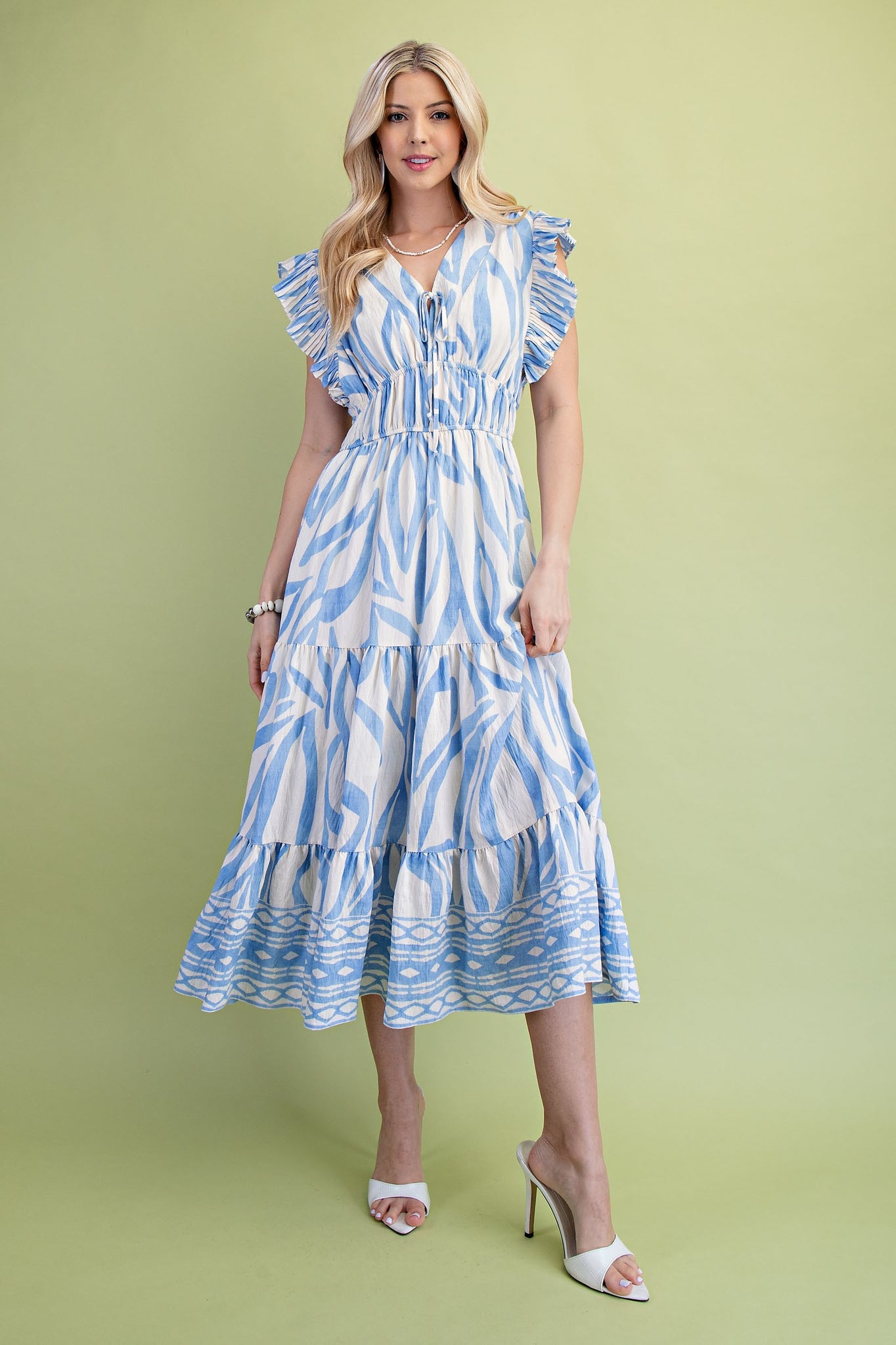 elastic midi dress MOON RIVER Colorblock Cotton Midi Dress in Navy at Nordstrom, Size Medium