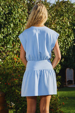 Load image into Gallery viewer, BucketList Scuba Fabric Mini Dress in Grey Blue

