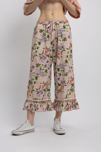 BlueVelvet Ruffle Hem Bloomer Pants in Pale Rose