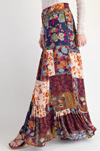 Load image into Gallery viewer, Easel Patchwork Mixed Printed Palazzo Pants in Plum
