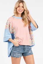 Load image into Gallery viewer, Sewn+Seen OVERSIZED Color Block Top in Dusty Pink
