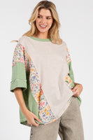 Sewn+Seen OVERSIZED Color Block Top in Stone