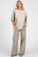 Sewn+Seen OVERSIZED Color Block Top in Stone