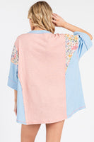 Sewn+Seen OVERSIZED Color Block Top in Dusty Pink