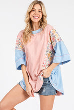 Load image into Gallery viewer, Sewn+Seen OVERSIZED Color Block Top in Dusty Pink
