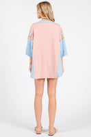 Sewn+Seen OVERSIZED Color Block Top in Dusty Pink