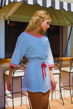Load image into Gallery viewer, BucketList Terry Knit Romper with Contrasting Banded Details in Heather Grey
