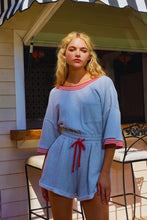 Load image into Gallery viewer, BucketList Terry Knit Romper with Contrasting Banded Details in Heather Grey
