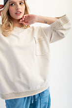 Load image into Gallery viewer, Easel Crochet Detailed Mineral Washed Top in Ecru
