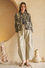 Load image into Gallery viewer, Oddi Denim Jacket with Heart Pockets in Washed Leopard
