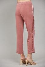 Load image into Gallery viewer, FATE Solid Color Pants with Satin Stripe Trim in Wood Rose
