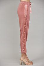 Load image into Gallery viewer, FATE Solid Color Pants with Satin Stripe Trim in Wood Rose
