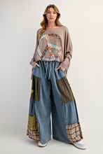 Load image into Gallery viewer, Easel OVERSIZED Melangie Dolman Top with Peace Sign Patch in Mushroom
