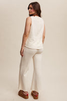 Listicle Textured Soft Knit Set in Cream