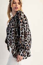 Load image into Gallery viewer, ee:some Leopard Print Top in Sage Brown
