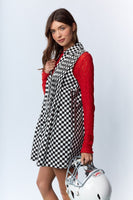 RARERAW Checkmate Pinktucked Romper in Black/White