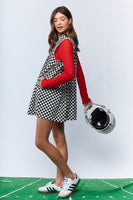 RARERAW Checkmate Pinktucked Romper in Black/White