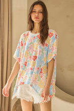 Load image into Gallery viewer, Oddi Floral Print Hacci Knit Top in White
