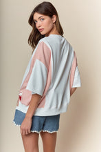 Load image into Gallery viewer, RARERAW Solid and Stripe Top with Embroidered Baseball Bow Patches in Ivory/Red
