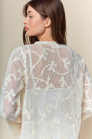 RARERAW UNLINED Lace Mini Dress with Ribbon Bow Motif in Cream