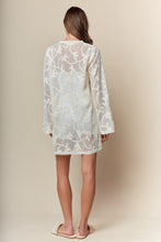 Load image into Gallery viewer, RARERAW UNLINED Lace Mini Dress with Ribbon Bow Motif in Cream

