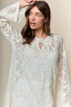 Load image into Gallery viewer, RARERAW UNLINED Lace Mini Dress with Ribbon Bow Motif in Cream
