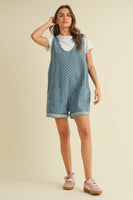 Klesis OVERSIZED Floral Print Romper in Denim