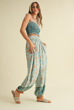 Load image into Gallery viewer, Klesis Smocked Cropped Top and Jogger Set in Mint Combo
