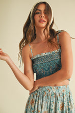 Load image into Gallery viewer, Klesis Smocked Cropped Top and Jogger Set in Mint Combo
