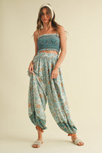 Load image into Gallery viewer, Klesis Smocked Cropped Top and Jogger Set in Mint Combo
