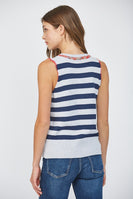 FATE Sleeveless Star Knit Sweater in in Heather Grey