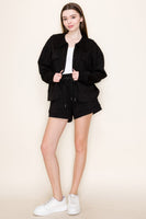 White Birch Solid Color Knit Jacket in Black