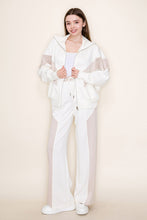 Load image into Gallery viewer, White Birch OVERSIZED Color Block Scuba Jacket in Ivory
