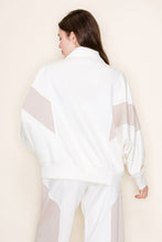 Load image into Gallery viewer, White Birch OVERSIZED Color Block Scuba Jacket in Ivory
