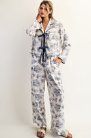 ee:some Printed Pajama Bow Tie Set in French Blue