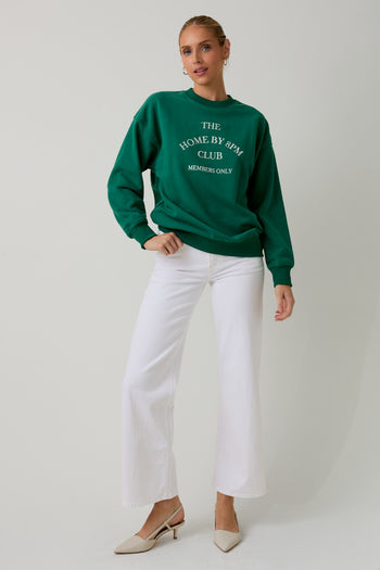Sunday Edition "THE HOME BY 8PM CLUB" Sweatshirt in Green
