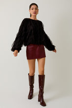 Load image into Gallery viewer, Sunday Edition Solid Color Textured Ruffle Top in Black
