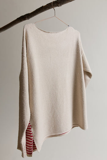 Sunday Edition OVERSIZED Knit Flag Sweater in Cream-Red-Blue