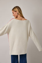 Load image into Gallery viewer, Sunday Edition OVERSIZED Knit Flag Sweater in Cream-Red-Blue
