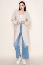Load image into Gallery viewer, White Birch Long Open Front Cardigan with Hood in Oatmeal
