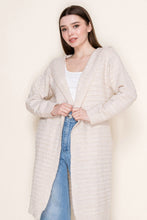 Load image into Gallery viewer, White Birch Long Open Front Cardigan with Hood in Oatmeal
