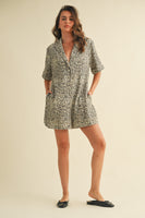 Klesis Relaxed Fit Romper in Leopard