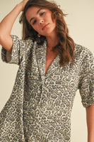 Klesis Relaxed Fit Romper in Leopard