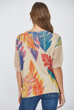 Load image into Gallery viewer, FATE Tropical Print Open Knit Sweater in Taupe
