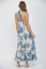 Load image into Gallery viewer, FATE Bold Floral Print Halter Maxi Dress in Cream/Blue
