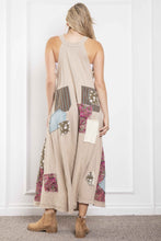 Load image into Gallery viewer, BlueVelvet Patched Ankle Length Wide Leg Jumpsuit in Light Taupe ON ORDER

